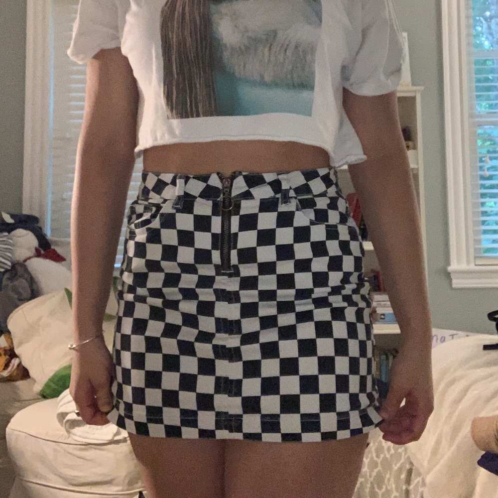 Checkered Urban Outfitters Mini Skirt